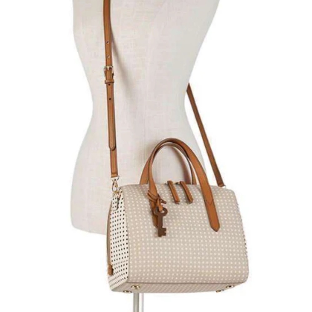 NEW Fossil Sydney Satchel Polka Dot Bag - Picture 2 of 13